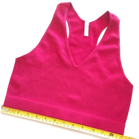 2X/3X Zenana Cranberry Ribbed Crop Top/Bralette/ Sportsbra & Matched Earrings - Picture 6 of 11